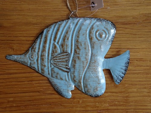 Fisch wanddeko metall blau - fisch,