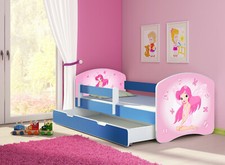 Jugendbett Kinderbett mit einer Schublade und Matratze BLAU 140x70 160x80 180x80