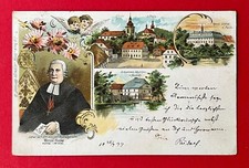 Litho AK POLITZ in Böhmen 1899 Stadtansichten mit Schloss und W. Hocke  ( 145727