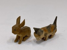 Erzgebirge Figur Katze & Hase  2+ 3 cm - Top Zustand 