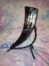 Mittelalter LARP 250 ml Trinkhorn Methorn Dekohorn mit Metallständer