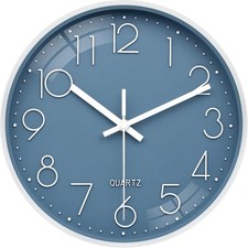 Wanduhr 25cm blau stille Uhr