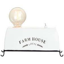 Brilliant Tischleuchte Retro Farm Life Weiß max. 30W E27 Lampe mit Kippschalter