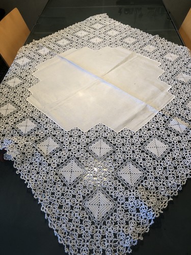Tischdecke weiß antik - tischdecke,,