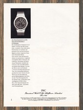 IWC Titan-Chronograph - Reklame Werbeanzeige Original-Werbung 1985