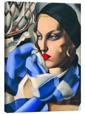 Leinwandbild Der blaue Schal - Tamara de Lempicka
