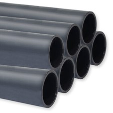 7er Set PVC Rohr PN10, Stange 1m x 50mm Druckrohr Fitting Pool Schwimmbecken