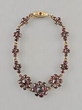 a-9425149 Granat-Armband vergoldet alt vintage L17,5cm