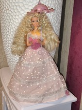 Alte schöne Dream Glow Barbie Schirm Kleid Schuhe Ohrringe Mattel 80er