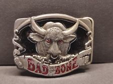 Buckle/Gürtelschnalle BAD TO THE BONE (Vintage von 1992) von C+J USA Zinn