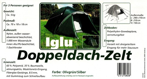 Iglu doppeldach zelt für - doppeldach,