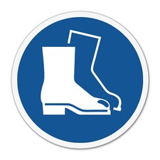 Aufkleber Fußschutz benutzen