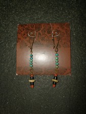 Peruvian Connection: Stacked-Stone-Drop, Ohrhänger, ungetragen