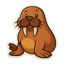 Walrus 9x9cm Car Decal Sticker