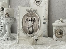 SHABBY Chic Antikoptik Deko Vintage Buch Bild Weihnachten Engel Stern Landhaus⚜️