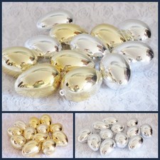 12 Kunststoff Eier metallic
