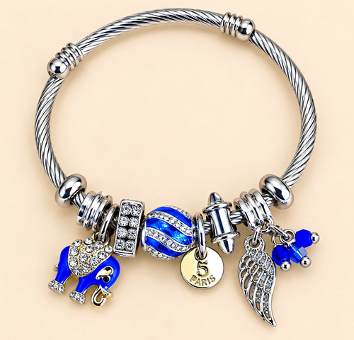 Silberfarbenes charm armband - silberfarbenes, charm-armband