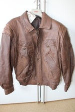 🌺 Herren BERTO LUCCI Lederjacke Vintage Retro 80er Gr. 46 braun Echtes Leder