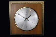 Uhr Küchenuhr 60er Jahre Mid Century Messing Teakholz Diehl Electro Wanduhr