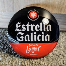 Seltenes rundes Bierglas-Abzeichen Estrella Galicien Lager - BRANDNEU Höhle Bar Pub