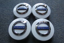 4 Nabendeckel/Radkappen für Alufelgen von Volvo in weiß/blau/chrom