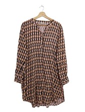 KAFFE Tunikabluse Damen Bluse Gr. DE 42 pink-schwarz-braun Casual-Look