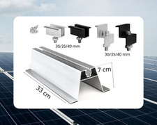 PV Solarmodul Halterung Alu Montageschiene 33cm 7cm Trapezblech Flachdach