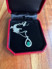 Brillant Smaragd Collier mit