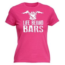 Life Behind Bars Motorrad DAMEN T-SHIRT Motorrad fahren lustiges Geburtstagsgeschenk