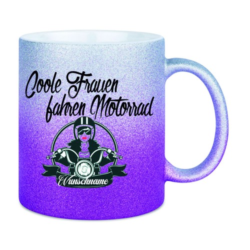 Farbverlauf-Glitzer-Kaffetasse