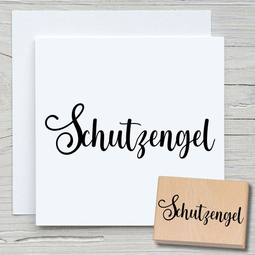 Stempel schutzengel schrift - schutzengel,