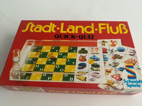 Retro spiel stadt - retro-spiel:, stadt-land-fluß