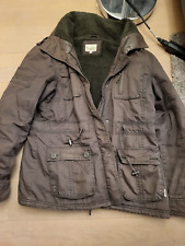 Damenjacke Winterjacke  oliv  von Soquesto  Gr 42 mit Fell und dünner Kapuze