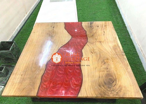 Red epoxy river - table, top