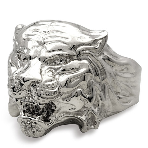 Echt 10k weißgold tiger ring - 10k,