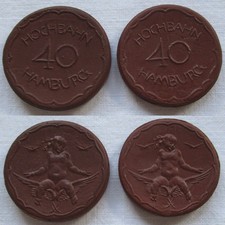 2 x 40 Pfennig Porcelain Coin
