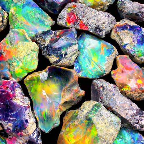Natural black opal cts roh - opal,