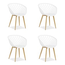 Gartenstühle Outdoor Stühle Balkonstühle 4er Set Weiß wetterfest Homestyle4u