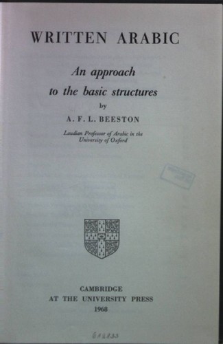 Written arabic approach - written, arabic: