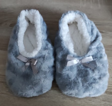 Damen Hausschuhe Ballerina-Hausschuhe ABS-Sohle hellgrau GR.36/37   NEU