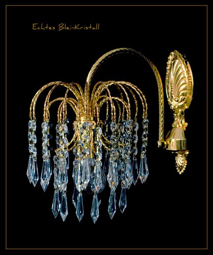 Kristall wandlampe messing - kristall,