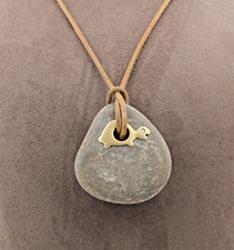 Extravagantes Goldschmiede COLLIER | FLUSSSTEIN & SCHILDKRÖTE |  750er Gelbgold