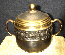 Schönes, altes Bowle-Gefäß, Messing verziert...