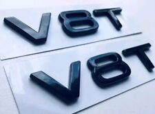 ~2x Schwarz glänzend V8T Logo