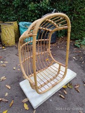 Hängesessel Rattan Retro Vintage Gut erhalten mit 2x Hocker