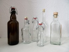 Glas-Flaschen Bügelflaschen Likör Spirituosen Saft Essig Deko zum Aussuchen