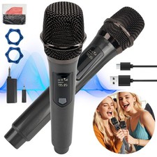 2x Drahtlose UHF Mikrofon Set Handheld Mic System für Karaoke 2,4G-Verbindung