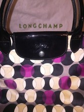 Wie Neu Damen Tasche Longchamp POIS polka dot Lila Velvet limited edition