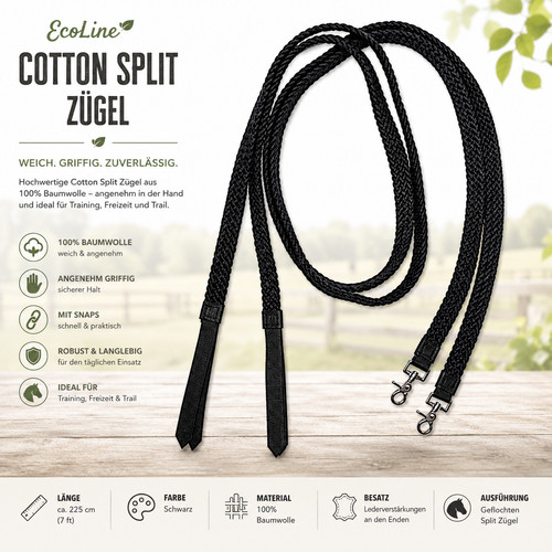 Ecoline cotton split zügel - ecoline,