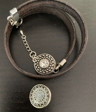 Wechselschmuck Lederarmband   Click Snap Button Chunks Druckknopf